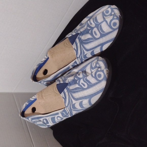 Canvas shoes by Native Sole, Frog Dancer, blue and white 10 - Picture 1 of 7